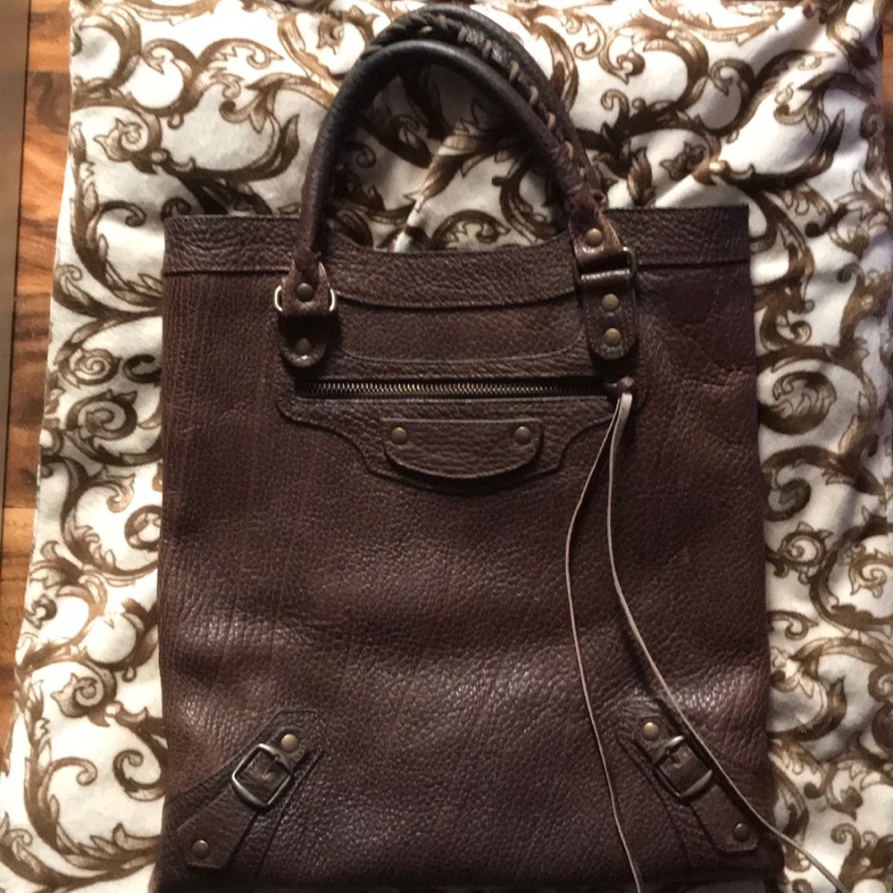 Balenciaga Brown Leather Shopper